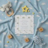 Lune et nuages unisex invitation baby shower