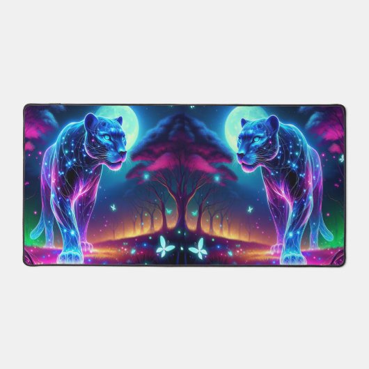 Lune et panthère Holographique néon coloré | (Recto)