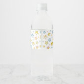 Lune et Stars Boy Baby shower Étiquette de bouteil (Dos)