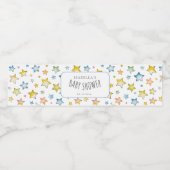 Lune et Stars Boy Baby shower Étiquette de bouteil (Étiquettes simples)