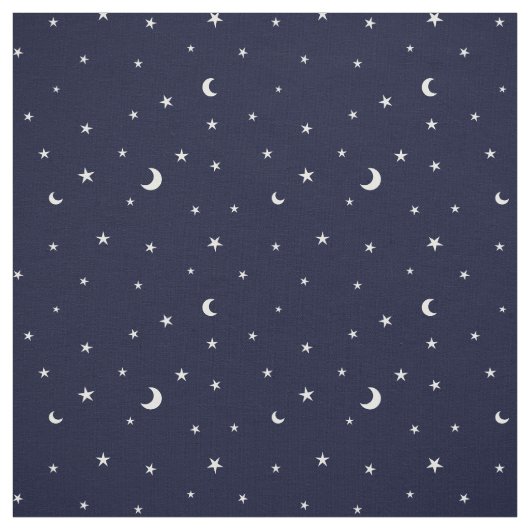 Lune et tissu minuscules bleus de minuit de profil (Échantillon)