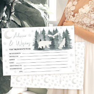 Lune étoiles bois baby shower parent carte conseil