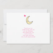 Lune, étoiles et nuages Motif sur Merci rose (Dos)