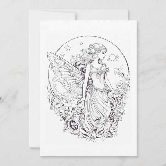 Lune Fée Couleur de votre propre carte de voeux (Devant)