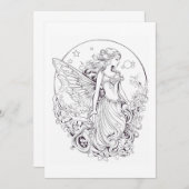 Lune Fée Couleur de votre propre carte de voeux (Devant / Derrière)