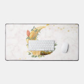Lune florale, design nature beige et jaune (Clavier et souris)