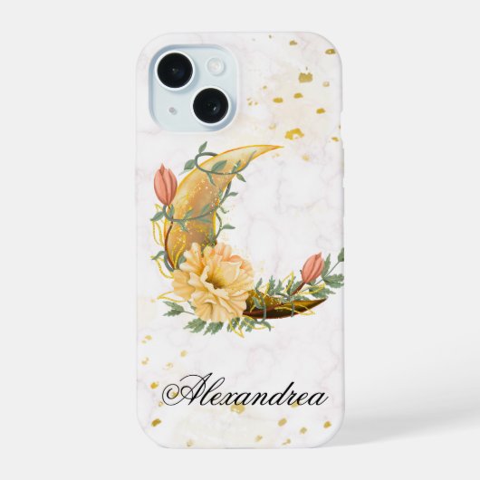Lune florale, Graphique beige et jaune (Verso)