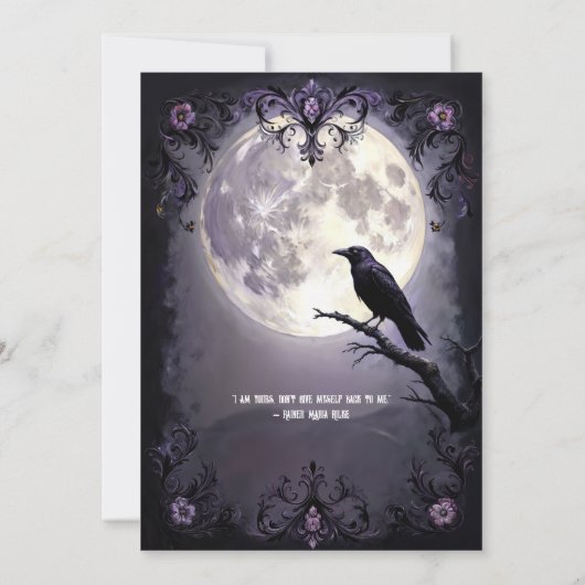 Lune gothique & Corbeau Mariage Invitations Style (Dos)