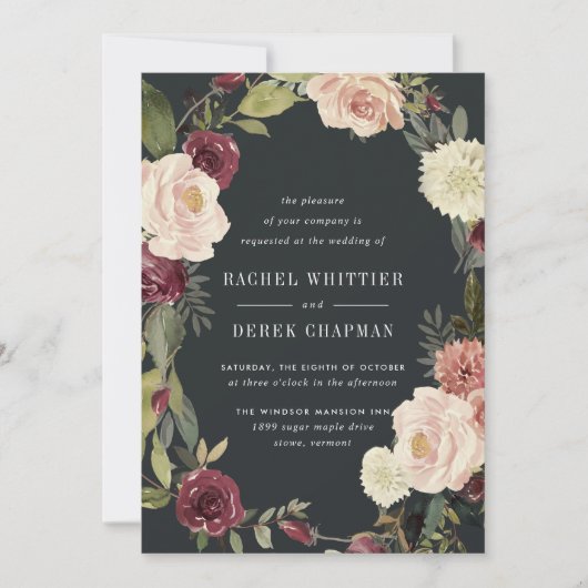 Lune Jardin Mariage Invitation (Devant)