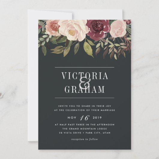 Lune Jardin Mariage Invitation (Devant)