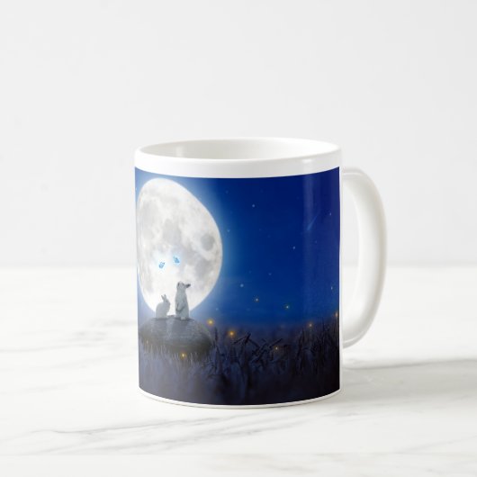Lune lapins tasse de café (Devant droit)