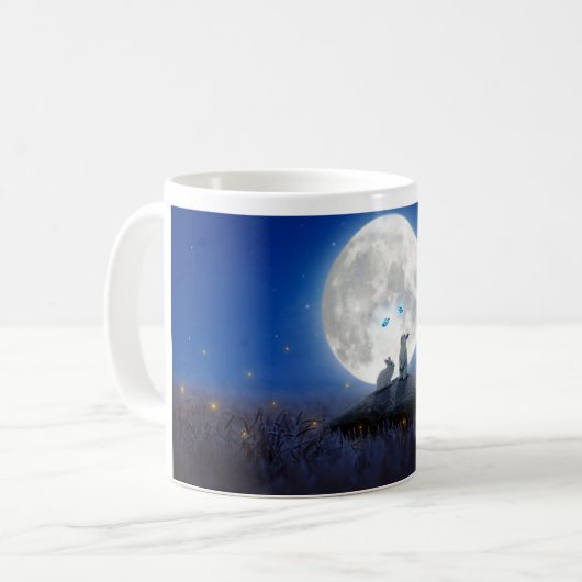 Lune lapins tasse de café (Devant gauche)