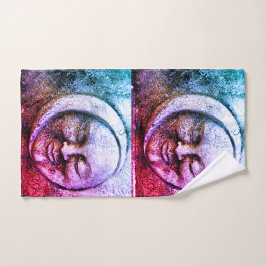 Lune lunaire et soleil (Serviette à main)