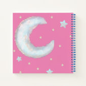 Lune mignonne et étoiles Carnet spiral (Dos)