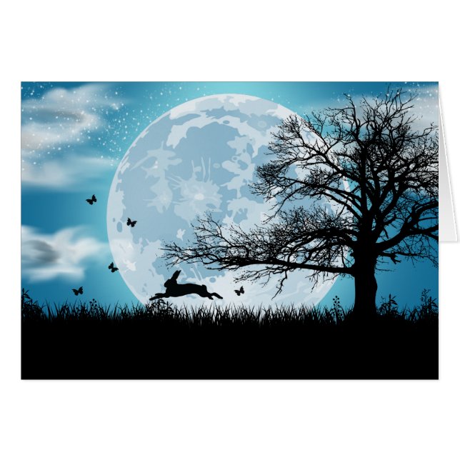 Lune mystique avec silhouette de lapin (Devant horizontal)