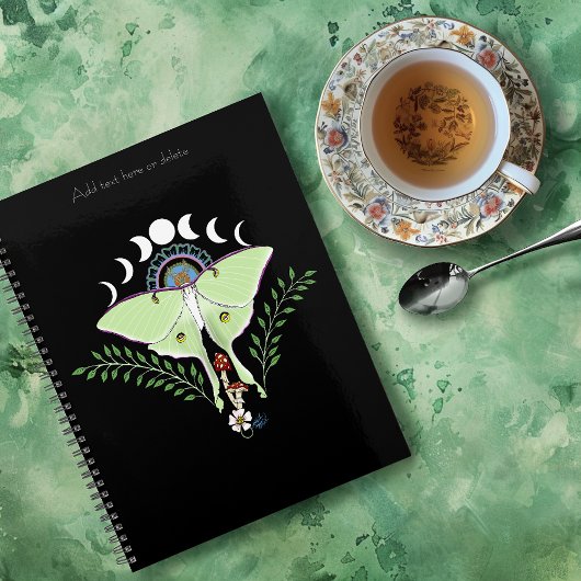 Lune Papillon Éthéré Vert Mystique Céleste