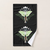Lune Papillon Éthérée Verte Mystique Céleste (Serviette à main)