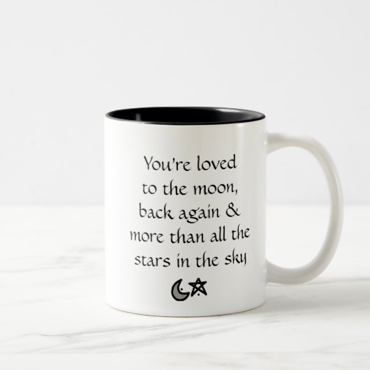 lune personnalisée et citation étoile Mug (Droit)