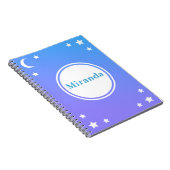 Lune pourpre bleue et carnet de notes à spirale (Côté Droit)