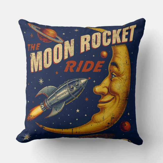 Lune Rocket Ride Coussin Vintage (Recto)