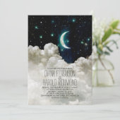 Lune romantique et étoiles Nuit Mariage Invitation (Debout devant)