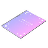 Lune rose pourpre et carnet de notes à spirale (Côté gauche)