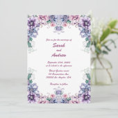 Lune rose sur Fleur avec dos : Faire-part de maria (Debout devant)