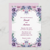 Lune rose sur Fleur avec dos : Faire-part de maria (Devant / Derrière)