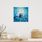 Lune Whimsical avec chats Poster Imprimer (Cuisine)