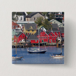 Lunenberg, Nova Scotia, Canada. 3 Vierkante Button 5,1 Cm