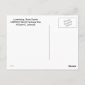 Lunenburg, Nova Scotia Briefkaart (Achterkant)