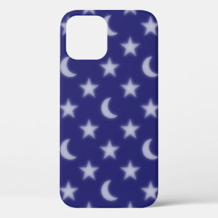 Lunes bleues et étoiles motif Coque-Mate coque iph