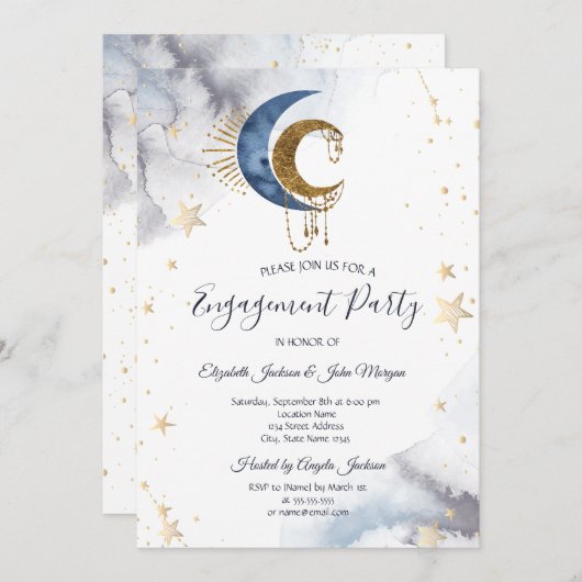 Lunes célestes, Invitation Étoiles (Devant / Derrière)