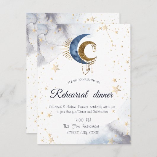 Lunes célestes, Invitation Étoiles (Devant / Derrière)