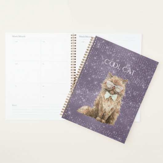 Lunettes Cool Cat Marron Sparkle Violet (Devant avec enveloppe)