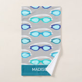 Lunettes de bain à motif bleu moderne (Serviette à main)