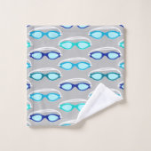 Lunettes de bain à motif bleu moderne (Gant de toilette)