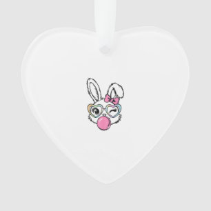 Lunettes de bubble-gum à visage de lapin mignon ro