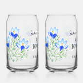 Lunettes de can en verre imprimées de crocus bleus (Recto)