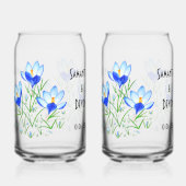 Lunettes de can en verre imprimées de crocus bleus (Verso)