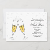 Lunettes de champagne et bulles Invitations modern (Devant)
