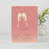 Lunettes de Champagne Invitation d'anniversaire (Debout devant)