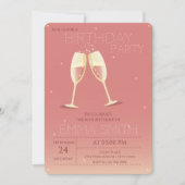 Lunettes de Champagne Invitation d'anniversaire (Devant)