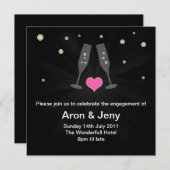 Lunettes de Champagne moderne Invitation fiançaill (Devant / Derrière)