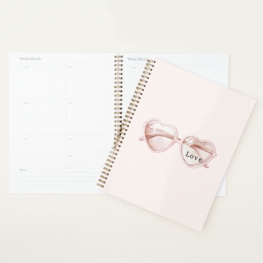 Lunettes de cœur rose Amour (Devant avec enveloppe)