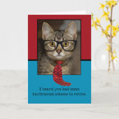 Lunettes de Cravate de chat amusantes Carte de ret (Fleur jaune)