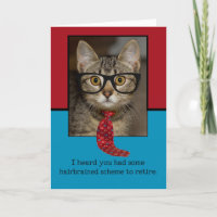 Lunettes de Cravate de chat amusantes Carte de ret