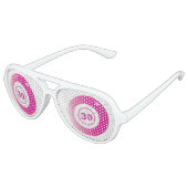 Lunettes De Fête Aviateur 30e anniversaire Bingo Balls rose blanc (Angle)