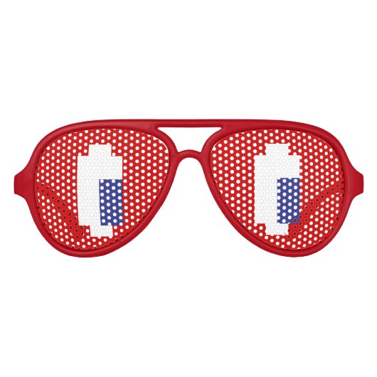 Lunettes De Fête Aviateur 8 bits Pixel Manga Eyes (Devant)