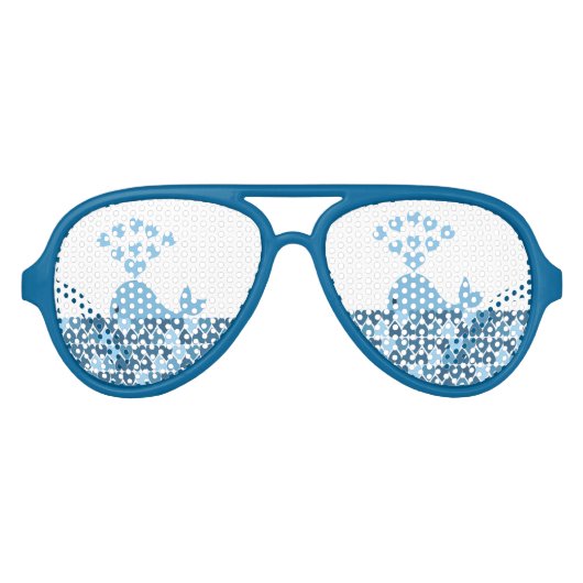 Lunettes De Fête Aviateur Amour de baleine (Devant)